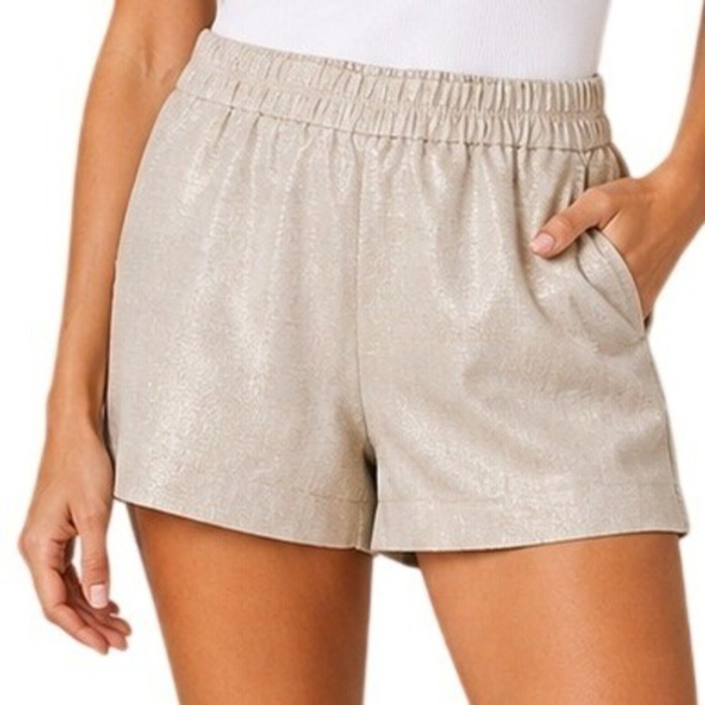 J.Crew Metallic Champagne Gold Shimmer Shorts Champagne Women's 00